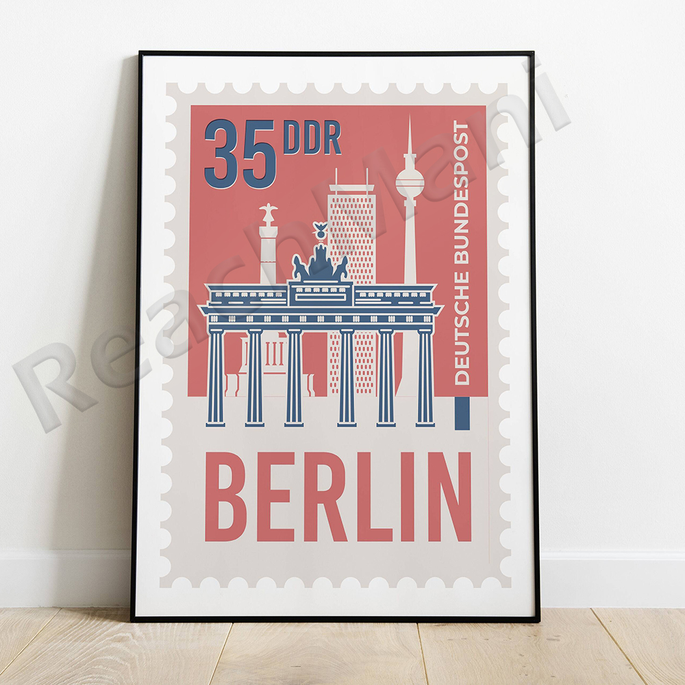 Horizon de la ville de Londres, New York, Amsterdam, Copenhague, Paris, Berlin, Rome, affiche de construction du foie de Liverpool, cadeau de voyage n° 4