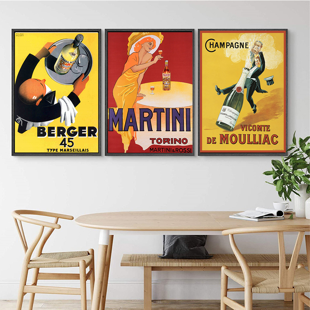 Affiche Publicitaire Vintage Food & Clicks, Peinture sur Toile d'Art Mural, Image Imprimée pour Salon, Décor de Bar n° 3