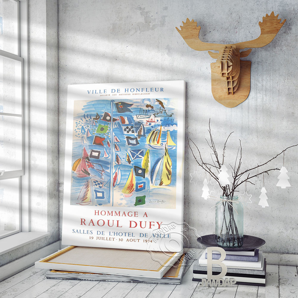 Affiche d'exposition du musée Raoul Dufy, peinture sur toile, décoration d'intérieur vintage française, cadeau n° 2