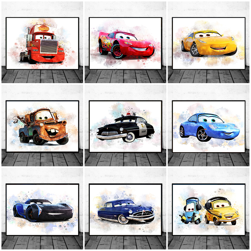 Disney Pixar Cars Canvas Painting, Cartoon Posters and Prhonneur, Wall Art Picture for Living Room, Kids Room Decor n° 1