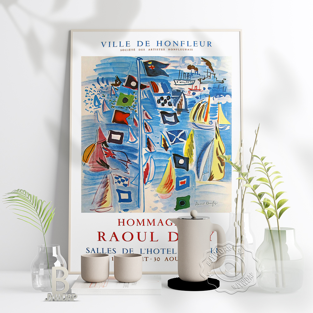 Affiche d'exposition du musée Raoul Dufy, peinture sur toile, décoration d'intérieur vintage française, cadeau n° 1