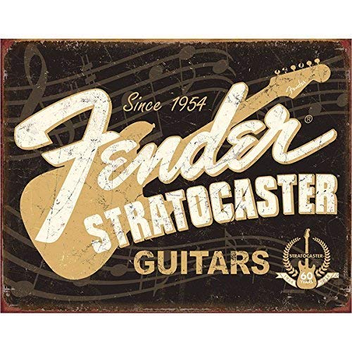 Fender Stratoc84Guitars Metal Wall Sign, Retro Poster, Bar, BCUR, Club, Club, House Decoration, 20x30 cm, 18 n° 2