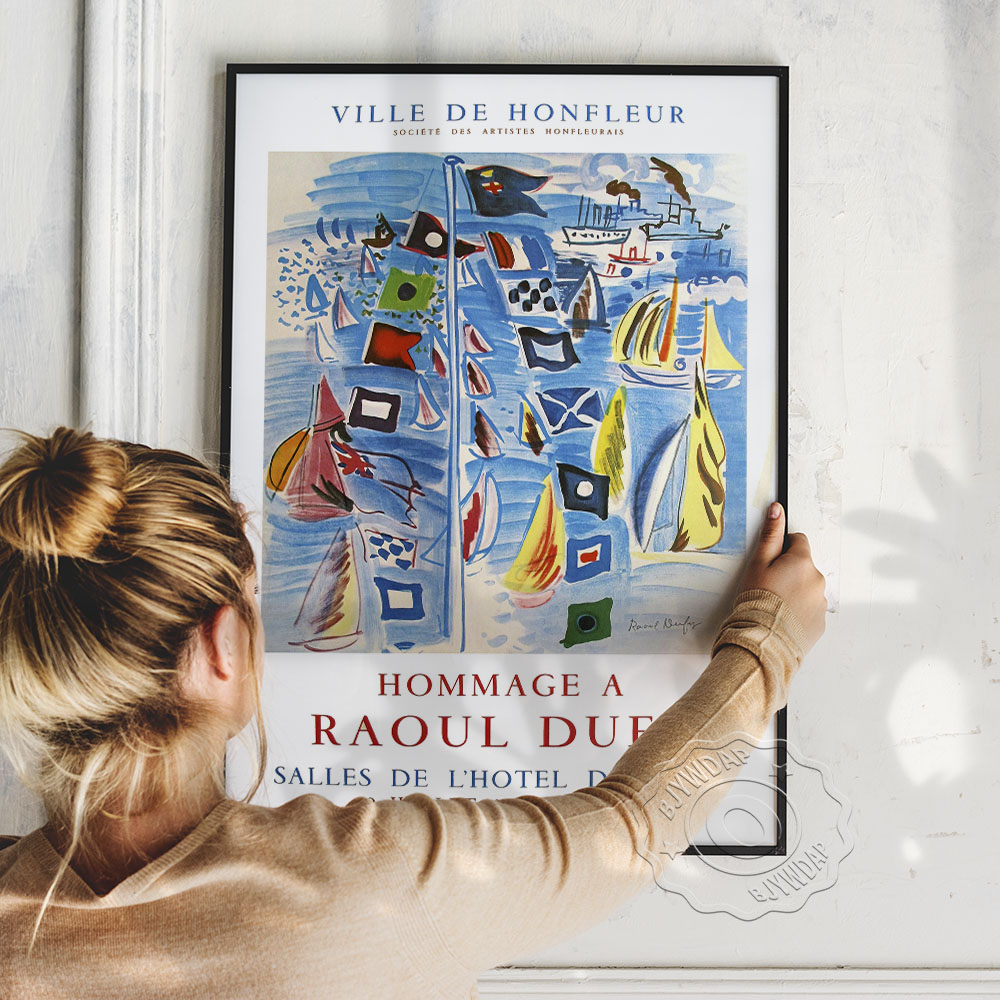 Affiche d'exposition du musée Raoul Dufy, peinture sur toile, décoration d'intérieur vintage française, cadeau n° 4