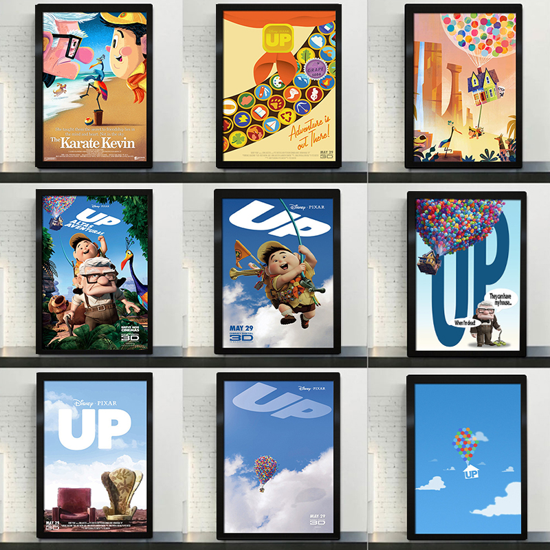 Affiches et imprimés de dessins animés Pixar UP de Disney, pour chambre d'enfant, maison volante, peinture sur toile, décor mural pour la maison n° 1