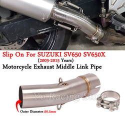 Silencieux de moto à enfiler pour Suzuki SV650, SV 650, SV650X, 2003-2015, connexion modifiée du tuyau de liaison intermédiaire, échappement d'accès moto, 51mm small picture n° 1