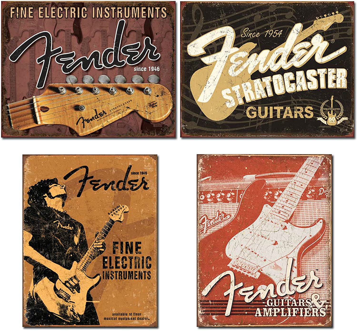 Fender Stratoc84Guitars Metal Wall Sign, Retro Poster, Bar, BCUR, Club, Club, House Decoration, 20x30 cm, 18 n° 1