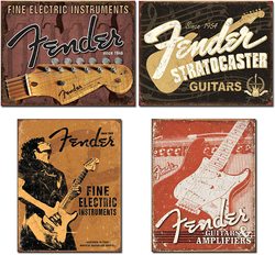 Fender Stratoc84Guitars Metal Wall Sign, Retro Poster, Bar, BCUR, Club, Club, House Decoration, 20x30 cm, 18 small picture n° 1