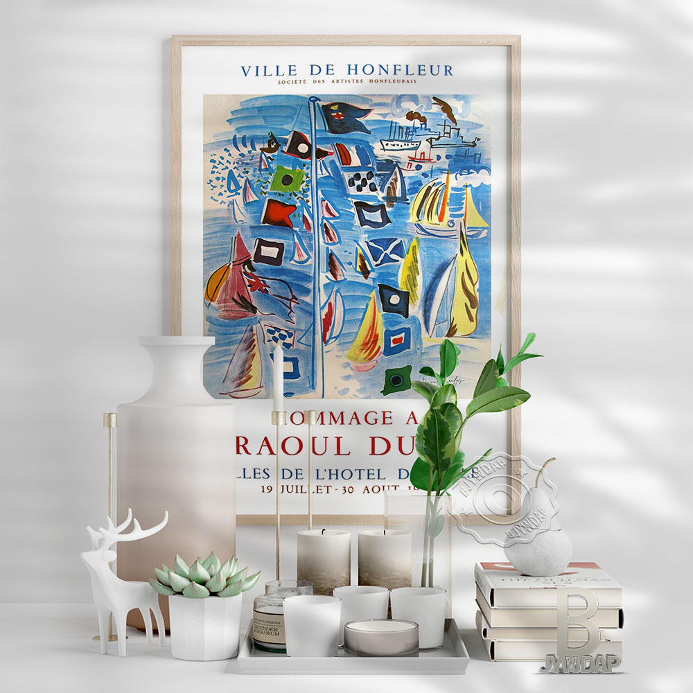 Affiche d'exposition du musée Raoul Dufy, peinture sur toile, décoration d'intérieur vintage française, cadeau n° 3