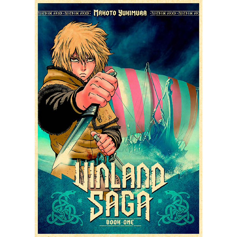 Vinland Saga-Affiche Murale en Papier Kraft pour Décoration de Maison, 73 Autocollants n° 4