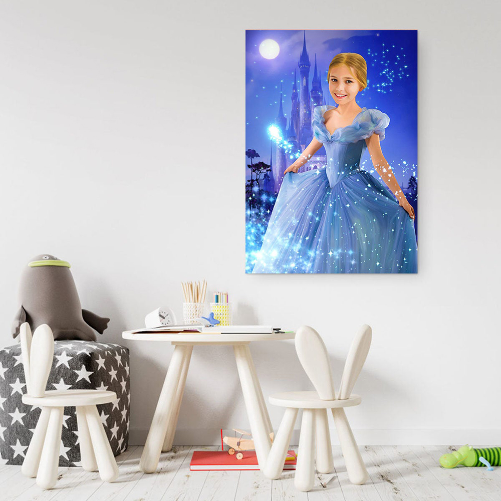 Peinture sur Toile Personnalisée de Princesse Disney Blanche-Neige, Affiche Personnalisée Elsa, Cadeau d'Anniversaire pour Chambre de Fille, Décoration de Maison n° 3