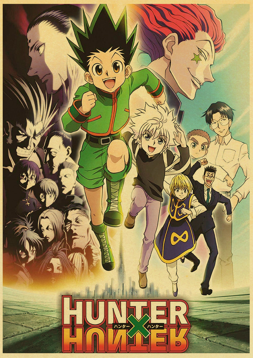 Affiche de Hunter x Hunter en papier kraft pour la décoration de la maison, art mural rétro, populaire et classique, anime japonais n° 5