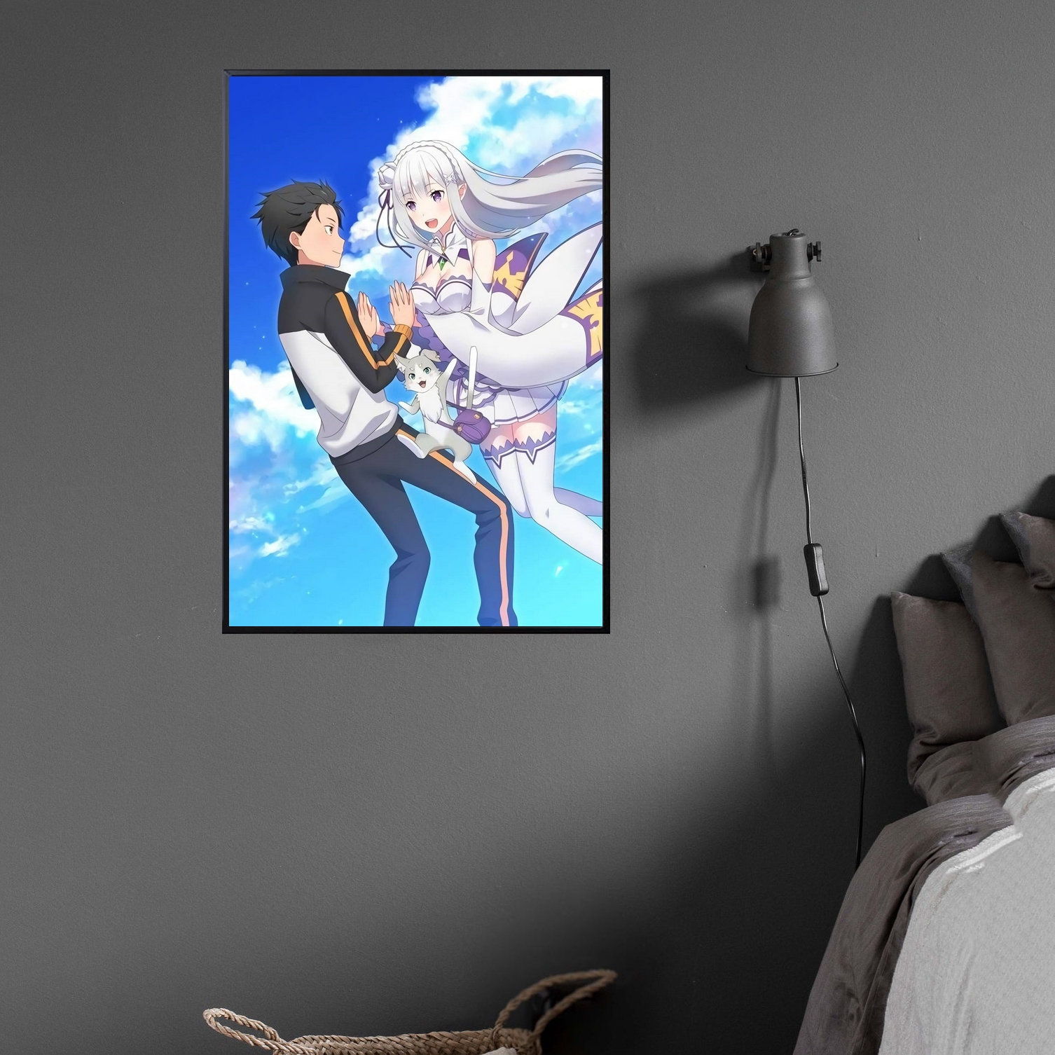 Affiche de dessin animé Re:Zero Life dans un autre monde à partir de zéro, toile imprimée, décoration de maison, peinture murale (sans cadre) n° 4