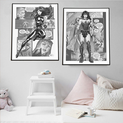 Affiche de Comics Avengers en Noir et Blanc, Toile Imprimée de Smile Hero, Peinture, Anime, Art Mural, Décor de Chambre de Garçon small picture n° 5