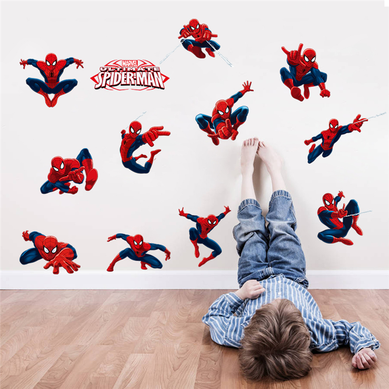 Autocollants Muraux Disney Spiderolk pour Chambre d'Enfant, Décoration de Maison, Marvel Hero, Dessin Animé, Affiches de Lancer, Art Mural, DIY n° 1