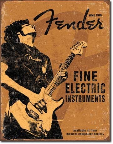 Fender Stratoc84Guitars Metal Wall Sign, Retro Poster, Bar, BCUR, Club, Club, House Decoration, 20x30 cm, 18 n° 4