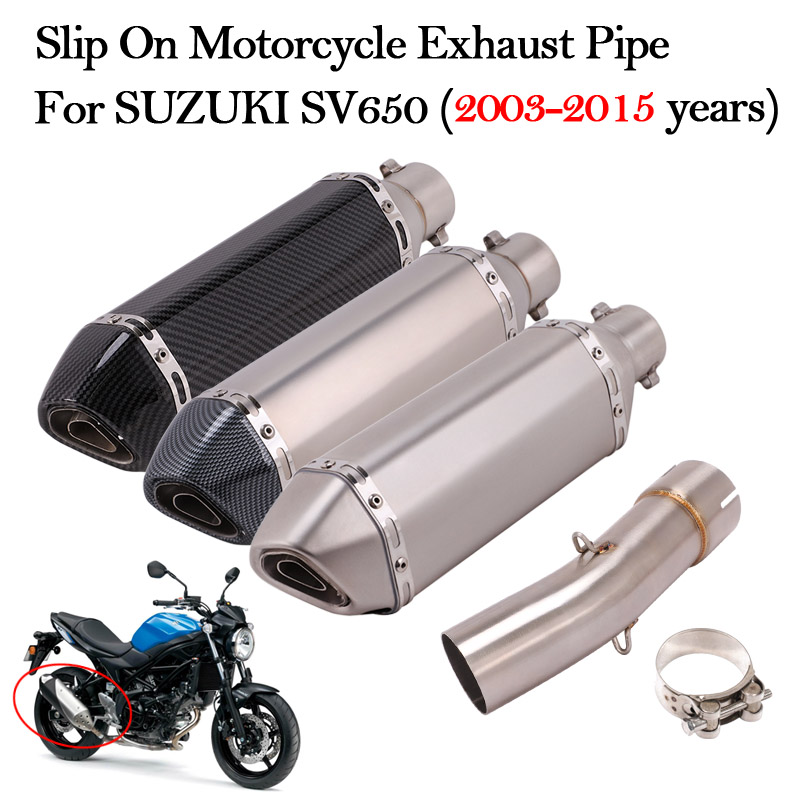 Silencieux de moto à enfiler, système d'accès, échappement modifié, 51mm, DB Killer ata vv, tuyau de liaison intermédiaire pour SUZUKI SV650 SV 650 2003-2015 n° 1