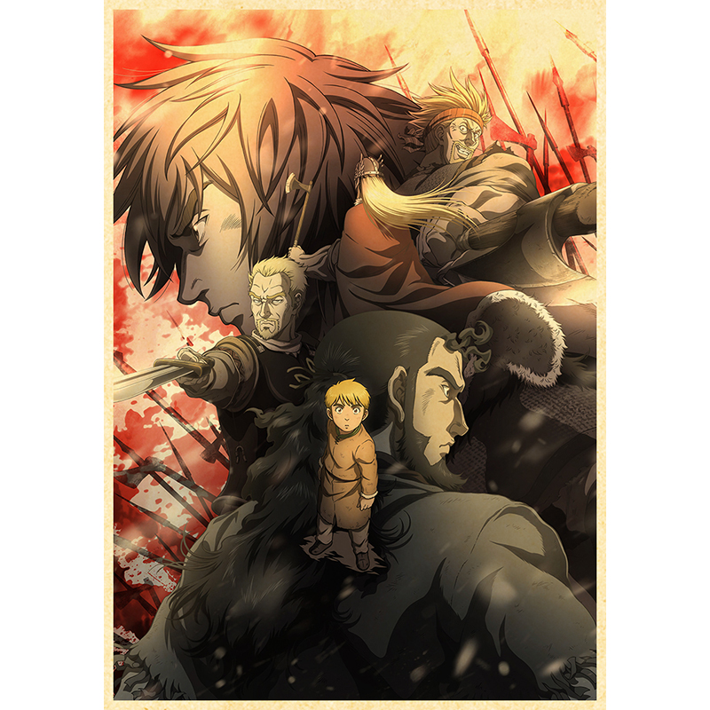 Vinland Saga-Affiche Murale en Papier Kraft pour Décoration de Maison, 73 Autocollants n° 2