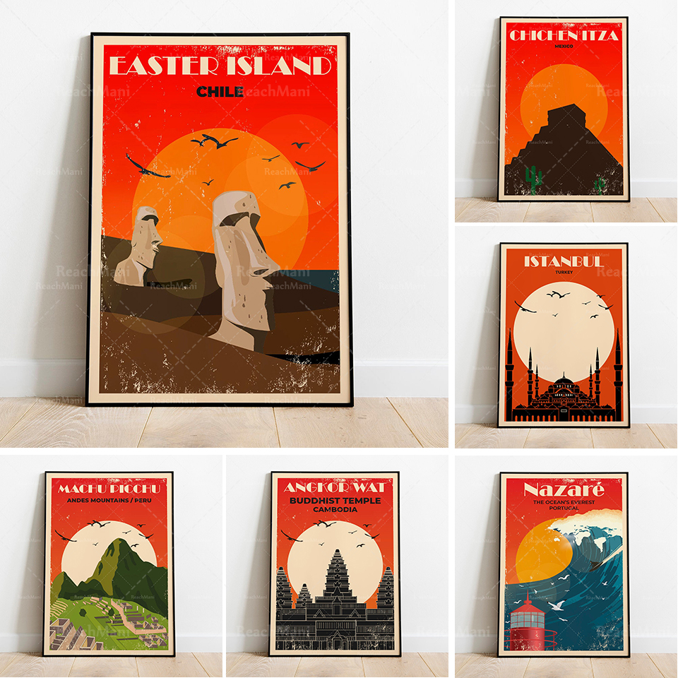 Machu Picchu – affiche touristique de la tour Eiffel, château Inca, pérou n° 1