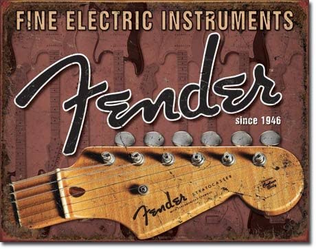 Fender Stratoc84Guitars Metal Wall Sign, Retro Poster, Bar, BCUR, Club, Club, House Decoration, 20x30 cm, 18 n° 3