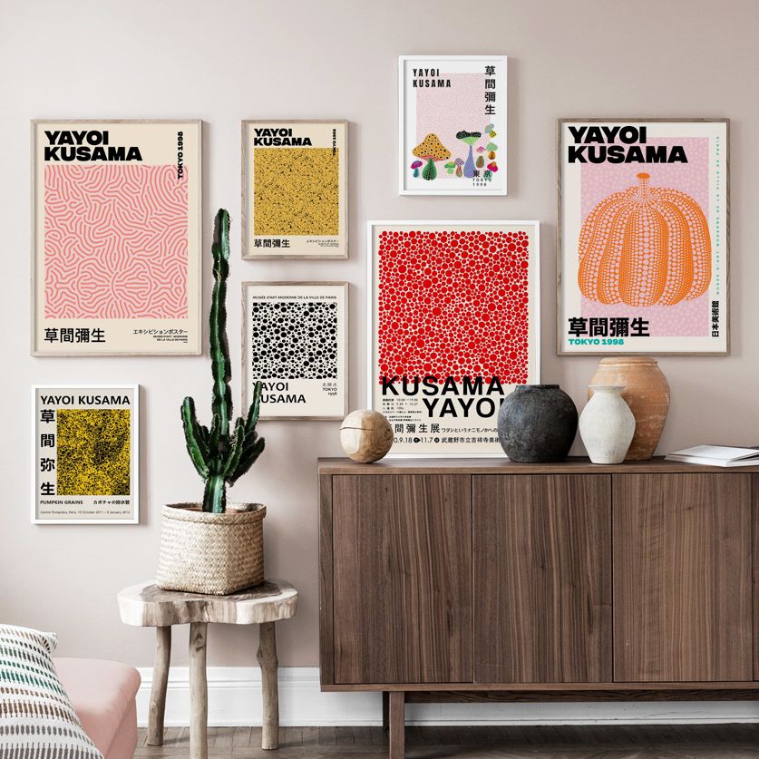 Yayoi – affiches et imprimés de citrouille Kusama, style nordique abstrait, peinture sur toile d'art mural moderne, décor de galerie, images pour salon n° 2