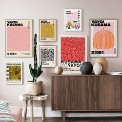 Yayoi – affiches et imprimés de citrouille Kusama, style nordique abstrait, peinture sur toile d'art mural moderne, décor de galerie, images pour salon small picture n° 2