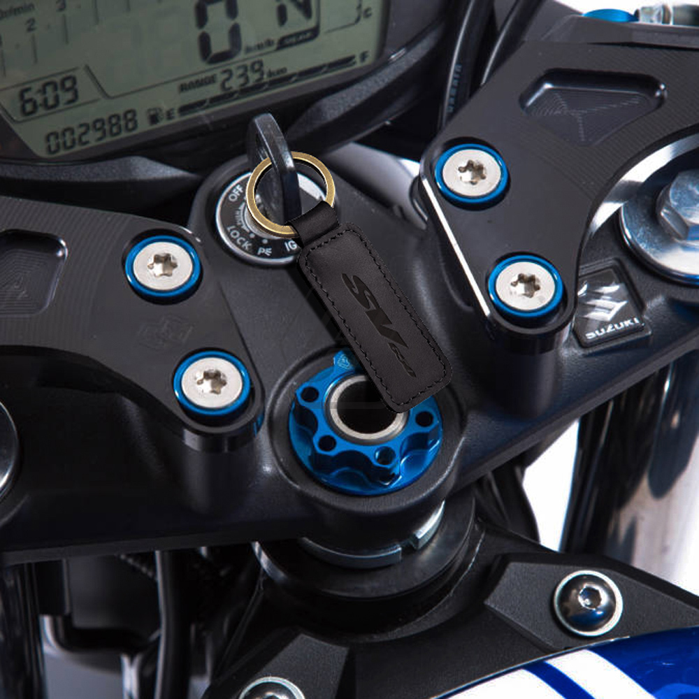 Porte-clés de moto en cuir de vachette, porte-clés, Suzuki SV650, SV 650, SV650X, SV650S n° 2