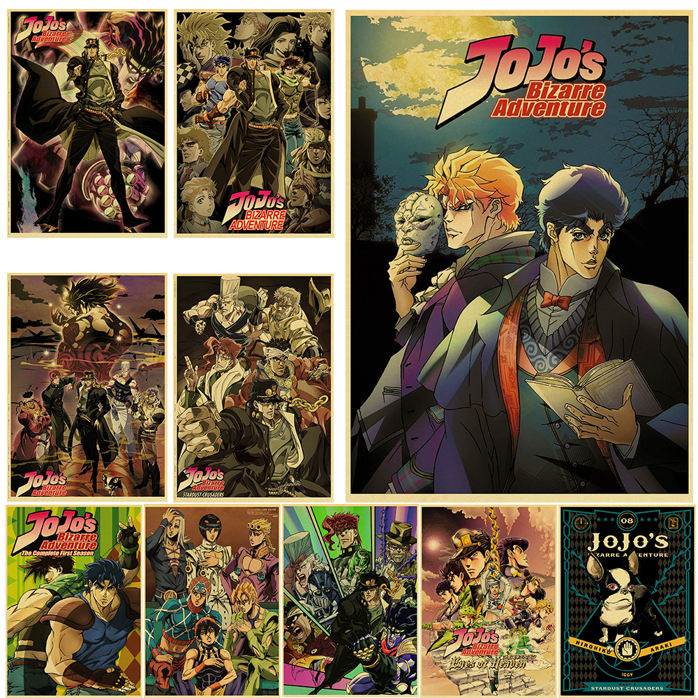 JoJo's Ives Arre Adventure Chain JO Poster, Anime Poster, Retro Painting, Wall Art for Living Room, Bar, 73Room Decor n° 1