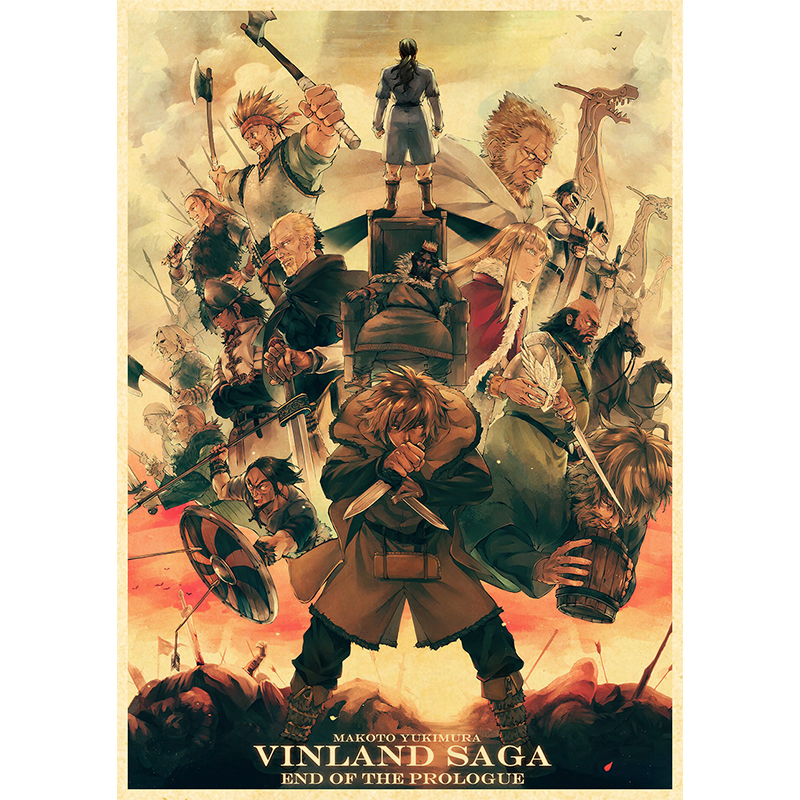 Vinland Saga-Affiche Murale en Papier Kraft pour Décoration de Maison, 73 Autocollants n° 6