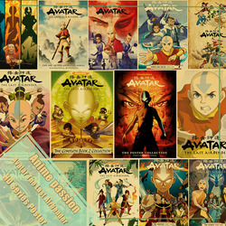 Affiche murale vintage en papier kraft avec Avatar, le dernier maître de l'air, Aang NingAnime, image d'art, impressions pour la maison, la chambre, le décor de bar small picture n° 1