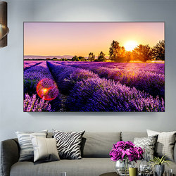 Affiches et impressions de paysage moderne, peinture sur toile de fleurs violettes pour salon, décoration d'intérieur, art mural small picture n° 2