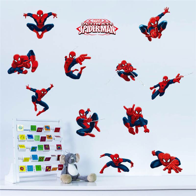 Autocollants Muraux Disney Spiderolk pour Chambre d'Enfant, Décoration de Maison, Marvel Hero, Dessin Animé, Affiches de Lancer, Art Mural, DIY n° 3