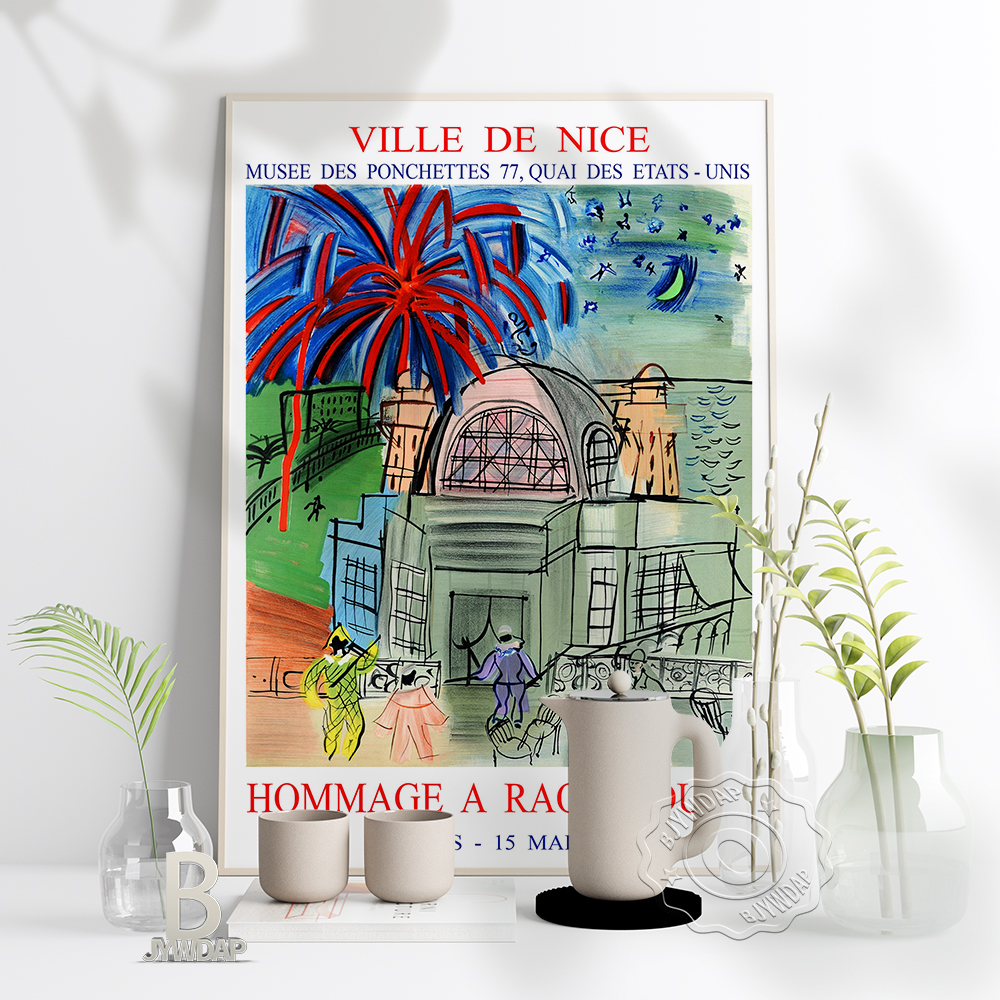 Raoul Dufy – affiche De musée d'exposition, impression d'art français Vintage, cadeau De décoration murale pour la maison, Ville De Nice - Hommage A Raoul Dufy 1954 n° 1