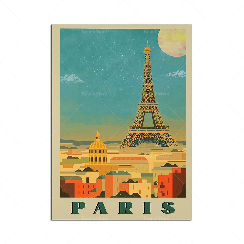 Affiche de voyage de ville, cadeau d'impression, Alaska, Paris, Vancouver, New York, Milan, Pologne, Thaïlande Bangkok, Helsinki, Londres, Budapest n° 4