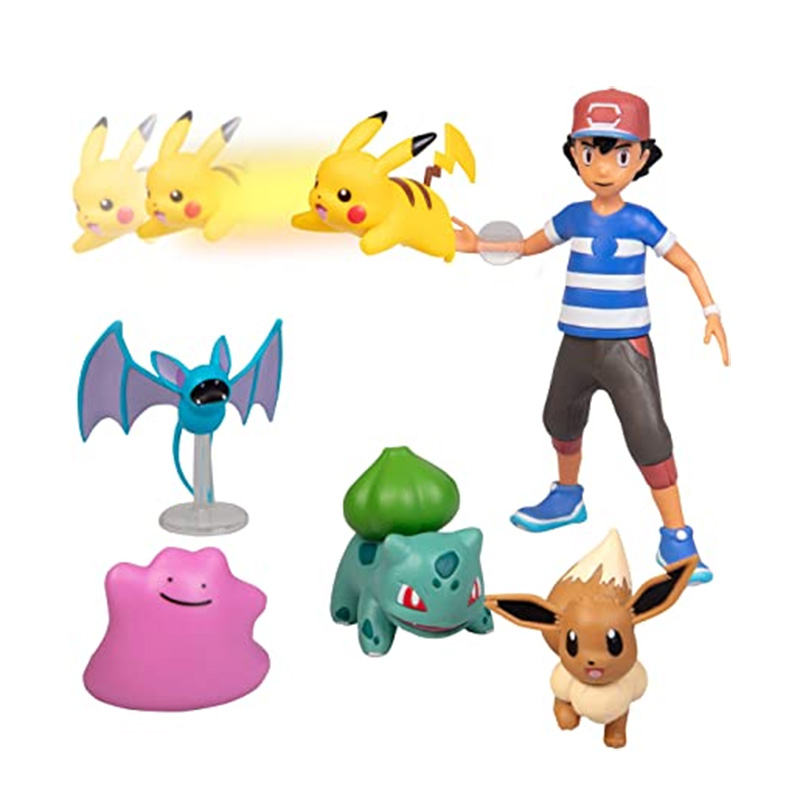 Figurines de Dessin Animé Pokemon Rockruff SLaura tle Charizard Eevee Machop Sobble fellow pix Sicilax Charmander Pikachu, Jouet n° 2