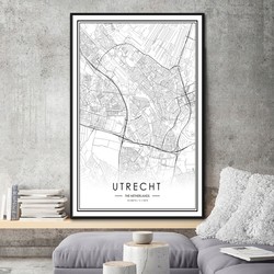 UTRECHT-Affiches en noir et blanc, carte de la ville ENCA COPENHAGUE, peinture sur toile, impressions d'art mural, décoration d'intérieur small picture n° 3