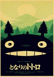 Affiche vintage rétro en papier kraft, anime, mon voisin Totoro, peinture artistique murale, autocollant de décoration pour chambre d'enfant, ata yazaki Hayao small picture n° 4