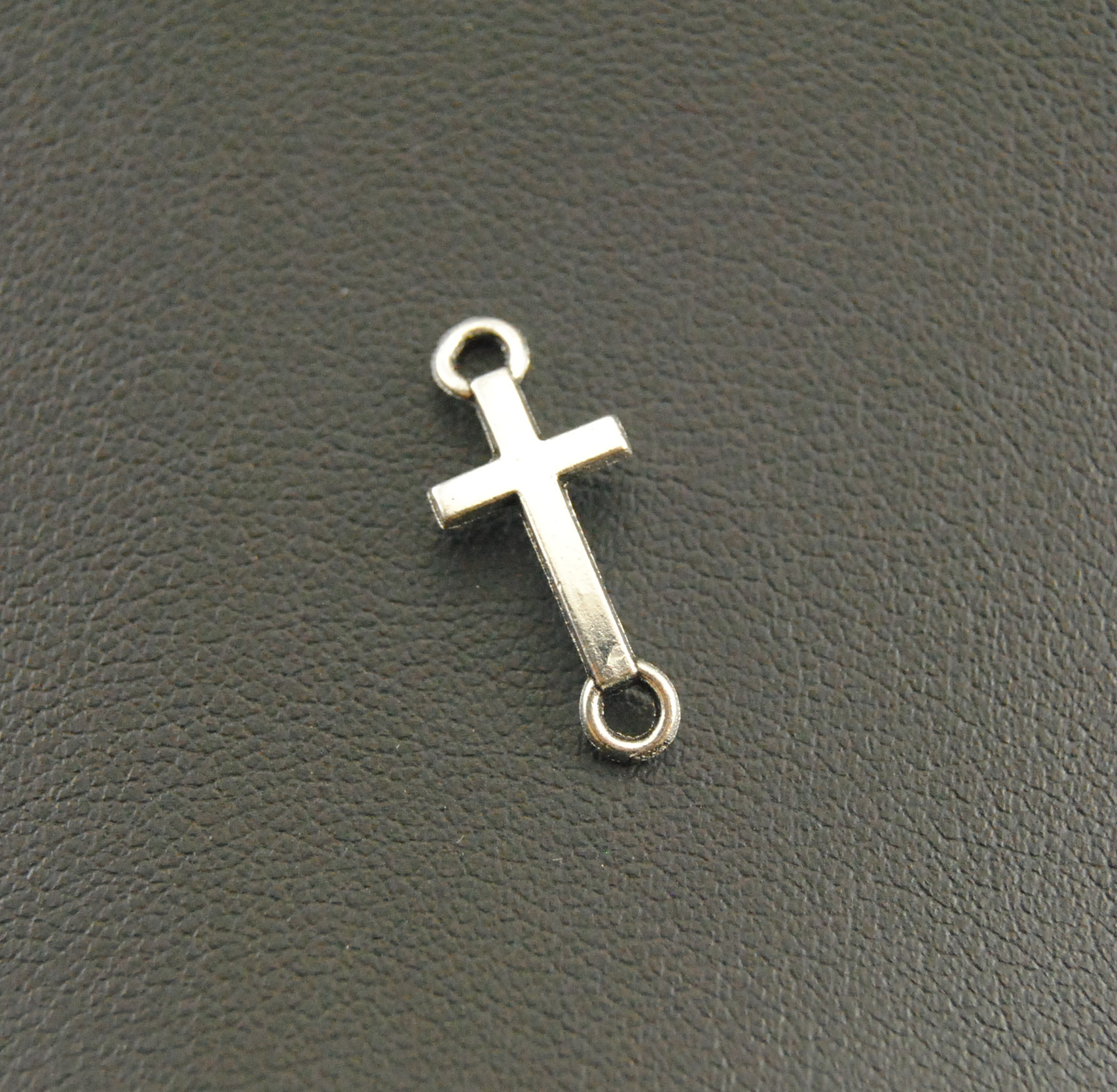 Breloques en forme de croix en argent, 50 pièces, 8x20mm, pour document latéral, mini breloque/pendentif, bracelet à faire soi-même, A1165 n° 2