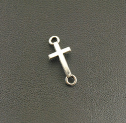 Breloques en forme de croix en argent, 50 pièces, 8x20mm, pour document latéral, mini breloque/pendentif, bracelet à faire soi-même, A1165 small picture n° 2