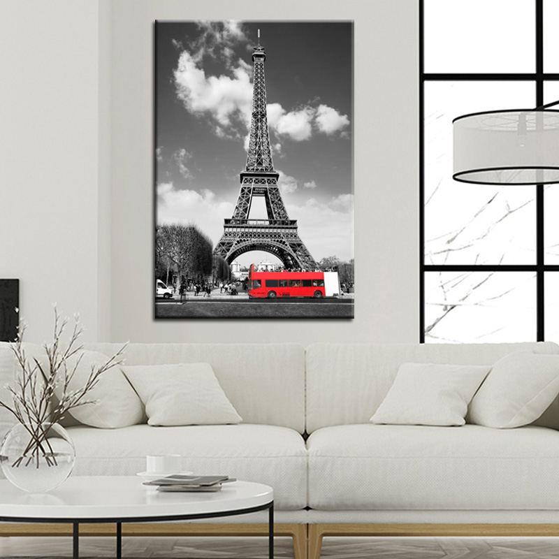 Peinture sur toile de paysage de ville moderne, paysage de la tour Eiffel à Paris, affiche murale, photo n° 2