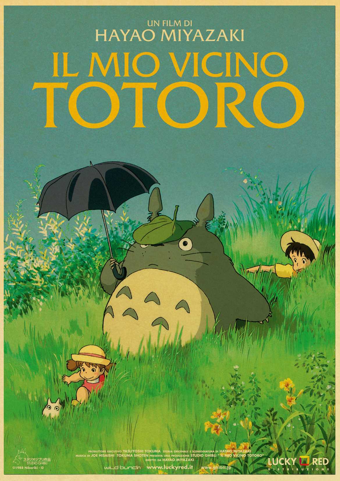 Affiche vintage rétro en papier kraft, anime, mon voisin Totoro, peinture artistique murale, autocollant de décoration pour chambre d'enfant, ata yazaki Hayao n° 5