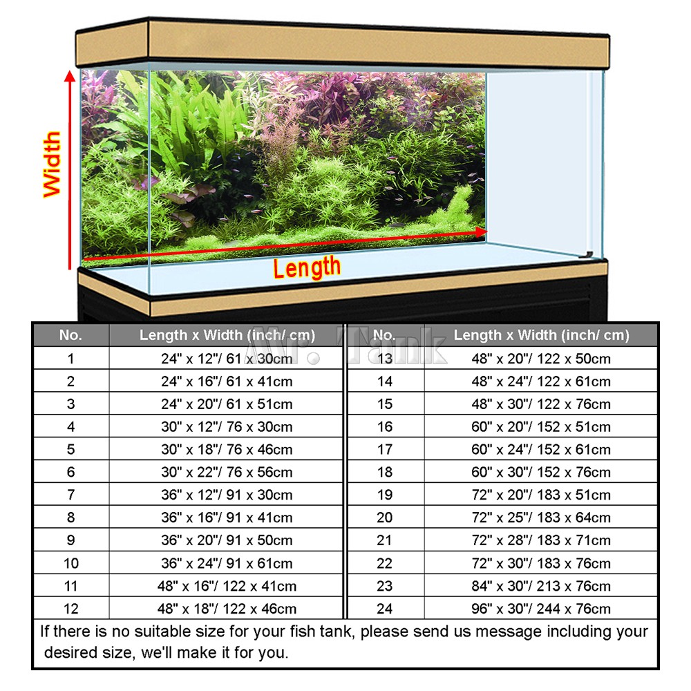 Affiche de fond d'aquarium de taille personnalisée, plantes aquatiques auto-adhésives, PVC, accessoires de décoration précieux de poisson, papier peint de paysage n° 3