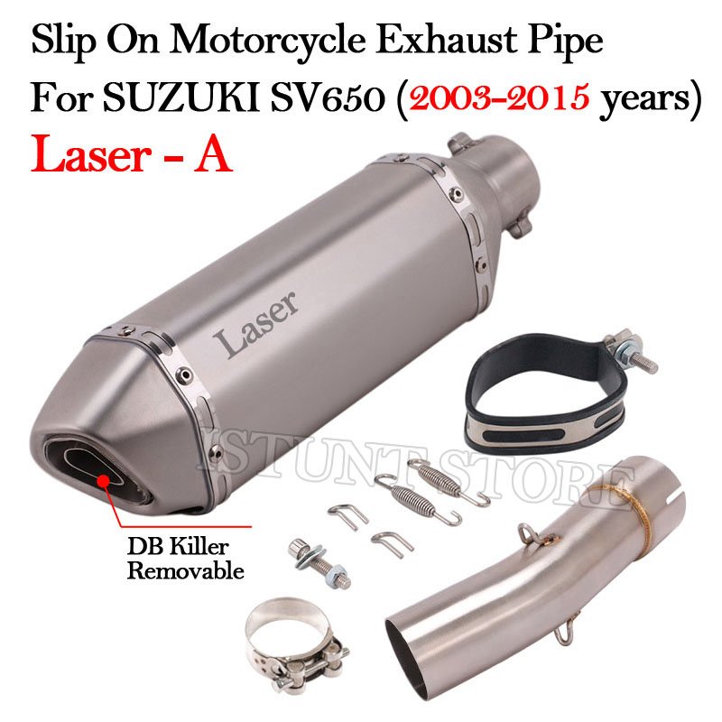 Silencieux de moto à enfiler, système d'accès, échappement modifié, 51mm, DB Killer ata vv, tuyau de liaison intermédiaire pour SUZUKI SV650 SV 650 2003-2015 n° 4