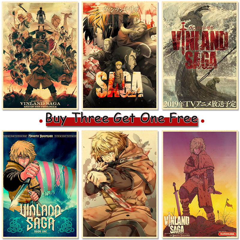 Vinland Saga-Affiche Murale en Papier Kraft pour Décoration de Maison, 73 Autocollants n° 1