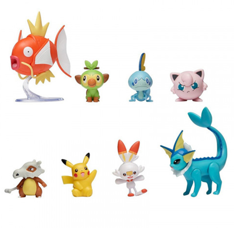 Figurines de Dessin Animé Pokemon Rockruff SLaura tle Charizard Eevee Machop Sobble fellow pix Sicilax Charmander Pikachu, Jouet n° 4