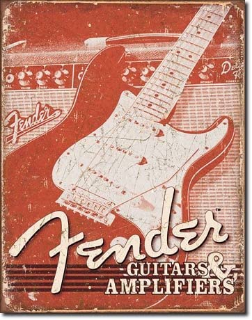 Fender Stratoc84Guitars Metal Wall Sign, Retro Poster, Bar, BCUR, Club, Club, House Decoration, 20x30 cm, 18 n° 5