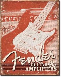 Fender Stratoc84Guitars Metal Wall Sign, Retro Poster, Bar, BCUR, Club, Club, House Decoration, 20x30 cm, 18 small picture n° 5