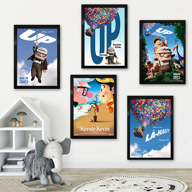 Affiches et imprimés de dessins animés Pixar UP de Disney, pour chambre d'enfant, maison volante, peinture sur toile, décor mural pour la maison n° 2