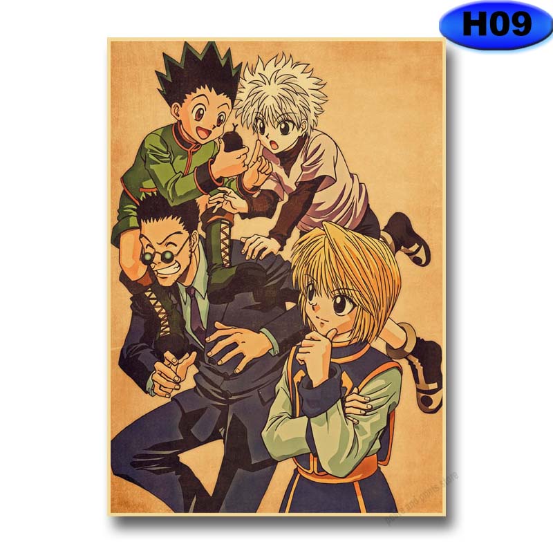 Affiche Vintage de Hunter X Hunter, en papier Kraft, décoration murale pour la maison, salon, Bar, café n° 3