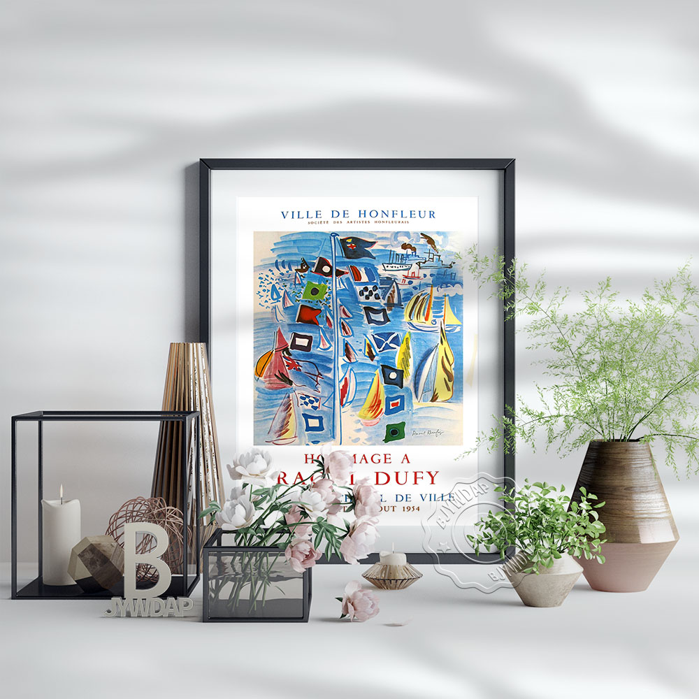 Affiche d'exposition du musée Raoul Dufy, peinture sur toile, décoration d'intérieur vintage française, cadeau n° 5