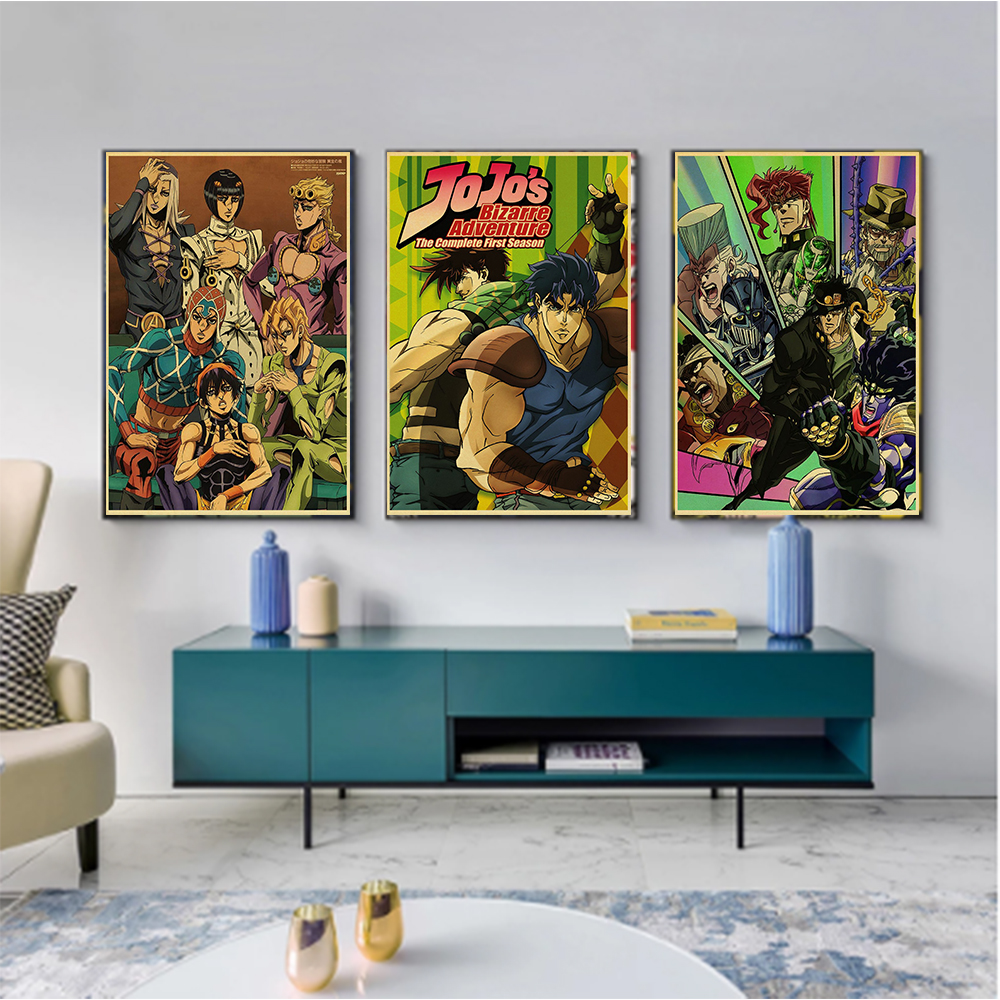 JoJo's Ives Arre Adventure Chain JO Poster, Anime Poster, Retro Painting, Wall Art for Living Room, Bar, 73Room Decor n° 3